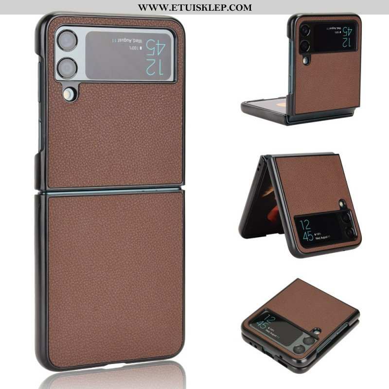 Etui do Samsung Galaxy Z Flip 4 Etui Folio Skórzana Tekstura Liczi